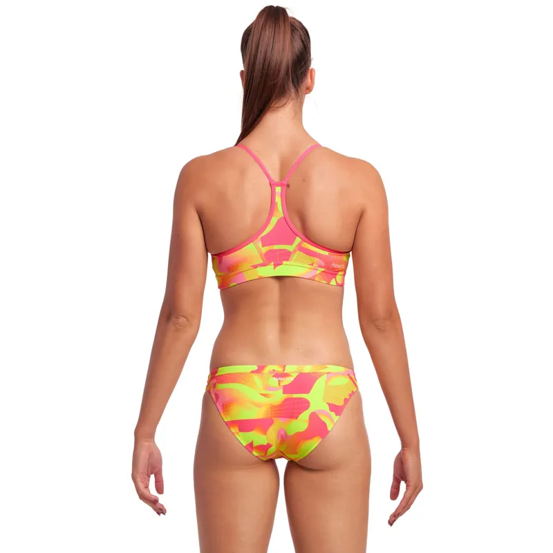 Funkita Ladies Swim Crop Top Pinged Pink-2